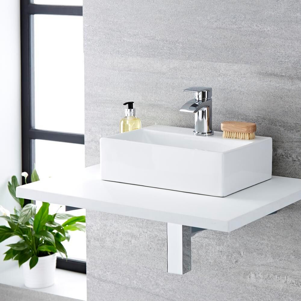 Lavabo Sobre Encimera Rectangular de Cerámica 360x250mm - Sandford