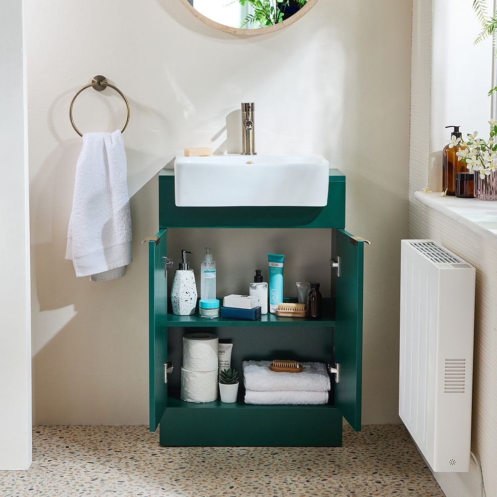 Mueble de Lavabo -  550mm - Completo con Lavabo - Disponible con Manijas en Distintos Estilos y Acabados  - Cluo