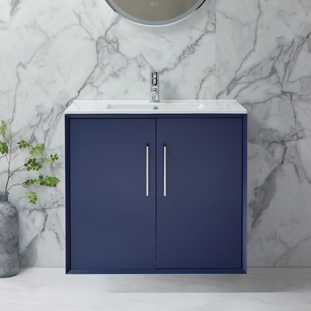 Mueble de Lavabo Suspendido Completo con Lavabo - Selección de Medidas, Acabado y Manijas - Edge