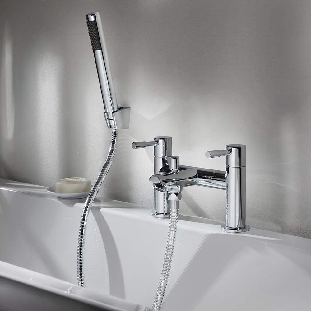 Mezclador de Ducha y Bañera Moderno de Sobreponer con Telefonillo - Cromado - Como
