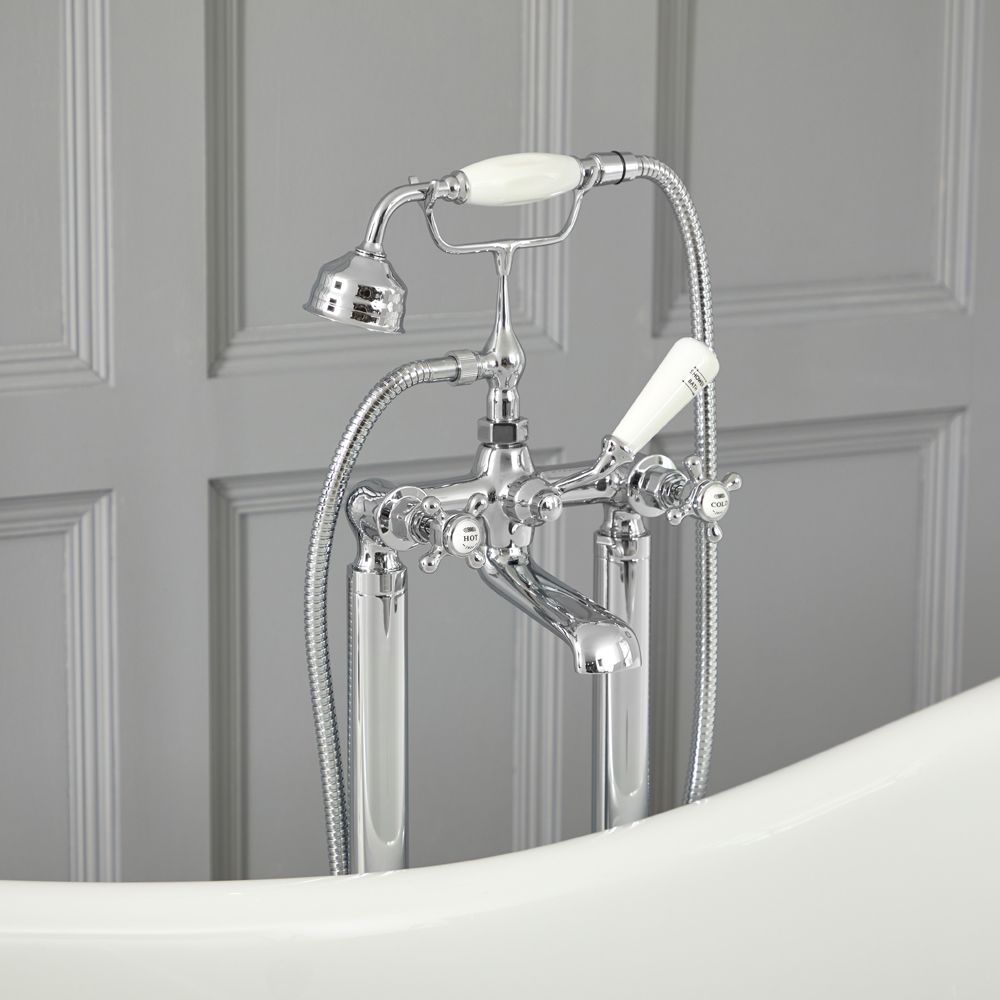 Hudson Reed Elizabeth - Mezclador de Bañera Autoportante Tradicional con Manijas en Cruceta - Disponible en Distintos Acabados