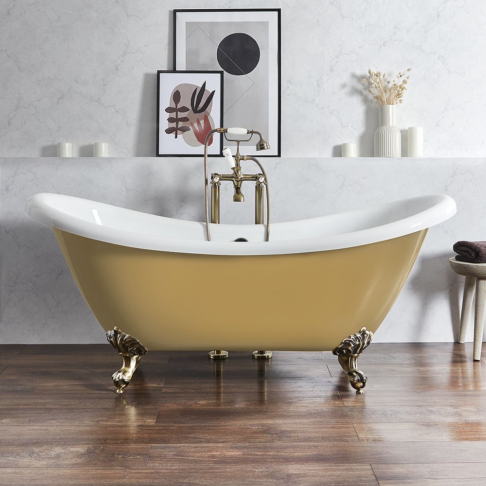 Bañera Exenta Tradicional con Doble Respaldo - 1750mm x 730mm - Bañera y Patas Disponibles En Distintos Acabados - Legend
