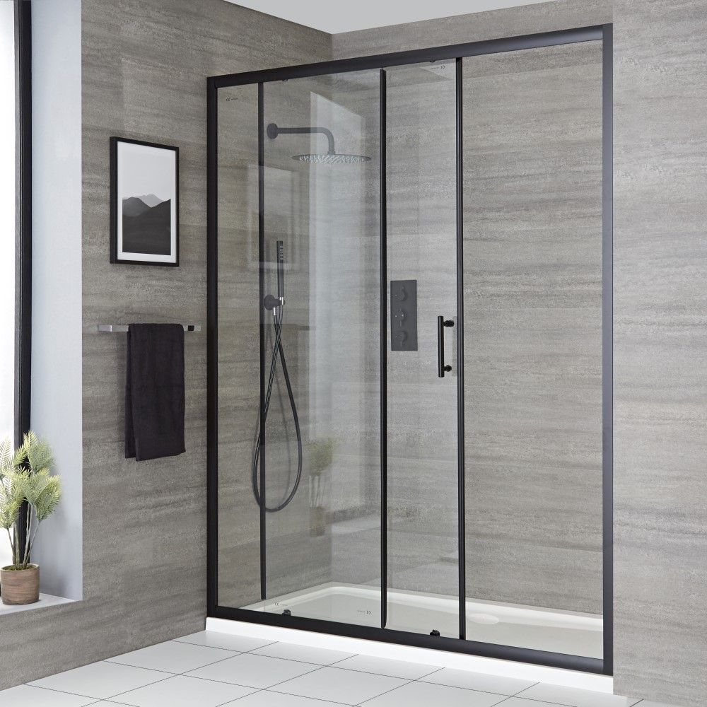 Puerta de Ducha Corredera Frontal Nox con Plato de Ducha  - Disponible en Distintas Medidas