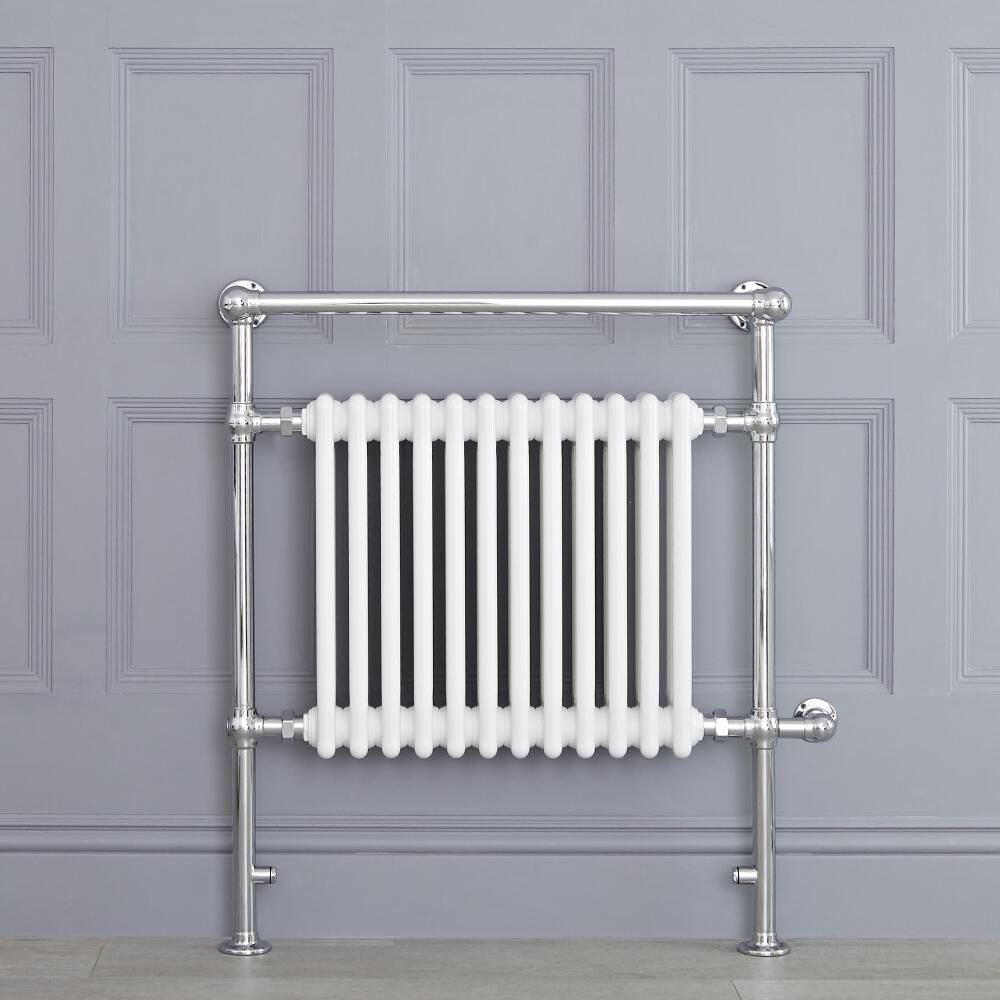Radiador Toallero Tradicional con Elemento Eléctrico de 800 Watt - Blanco - 930mm x 790mm - Elizabeth