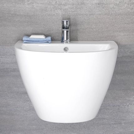 Lavabo Suspendido Moderno de Cerámica Blanca Monoforo 530mm x 440mm- Ashbury