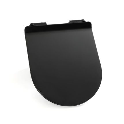 Tapa para WC con Cierre Amortiguado de Color Negro y Bisagras Superiores - Nox