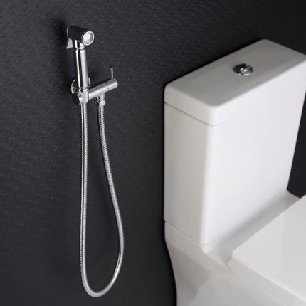 Kit de Ducha Higiénica completa con Ducha de Mano, Flexo y Soporte Mural