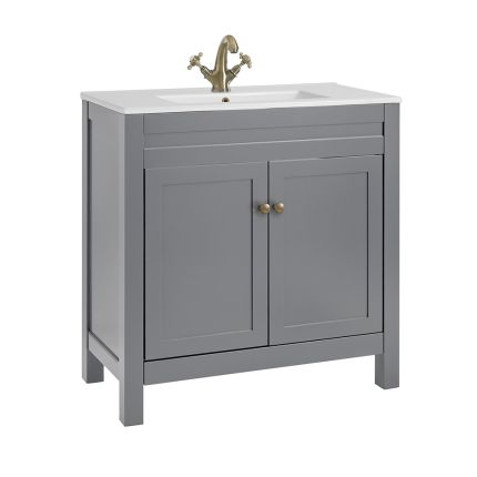 Mueble de Lavabo de 810mm Completo con Lavabo -  Disponible con Manijas en Distintos Estilos y Acabados  - Warwick