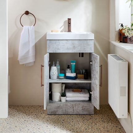 Mueble de Lavabo -  500mm - Completo con Lavabo - Disponible con Manijas en Distintos Estilos y Acabados  - Cluo