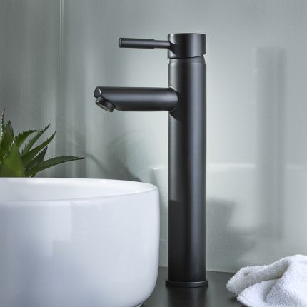Grifo Mezclador de Lavabo Redondo Moderno Alto -  Disponible en Distintos Acabados