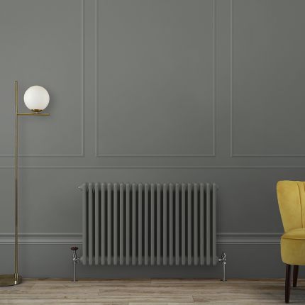 Radiador Tradicional Horizontal con Columnas Triples - Disponible en Distintos Acabados Grises y Medidas - Regent