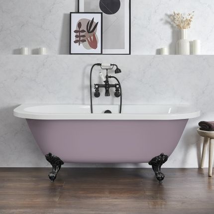 Bañera Exenta Tradicional con Sección de Apoyo Mural - 1685mm x 780mm -  Selección de Colores y Patas Disponibles en Distintos Acabados  - Richmond