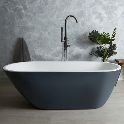 Bañera Exenta Moderna de Color Gris Piedra de 1670mm x 730mm – Witton