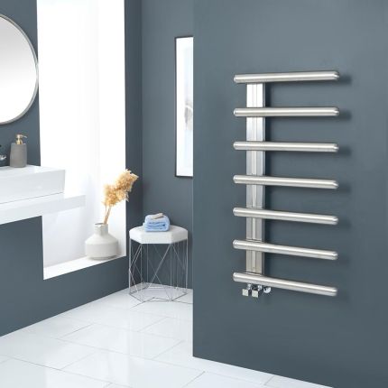 Radiador Toallero de Diseño Pulido Efecto Satinado - 1000mm x 500mm - Ivor