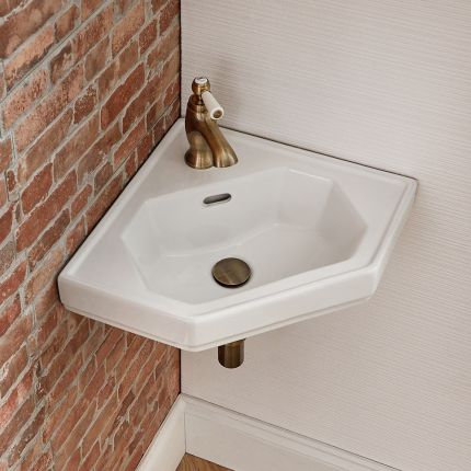 Lavabo Suspendido Moderno de Esquina en Cerámica 42x29cm - Richmond
