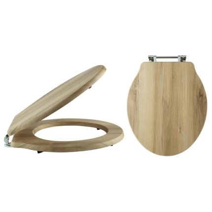 Tapa y Asiento para Inodoro Tradicional - Acabado Roble con Tonalidad Cálida - Legend