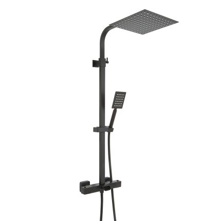 Columna de Ducha con Mezclador Termostático para Bañera en Estilo Moderno Completo con Llenador de Bañera, Alcachofa de Ducha Cuadrada y Telefonillo -  Disponible en Distintos Acabados  - Tolima