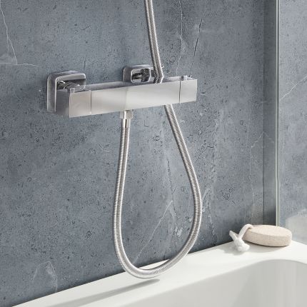 Mezclador de Ducha Termostático en Barra Cuadrado Moderno - Disponible en Distintos Acabados - Rune
