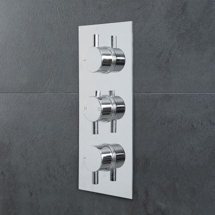Termostato Mezclador de Ducha de 2 Funciones con Manijas de Control Redondas - Moderno