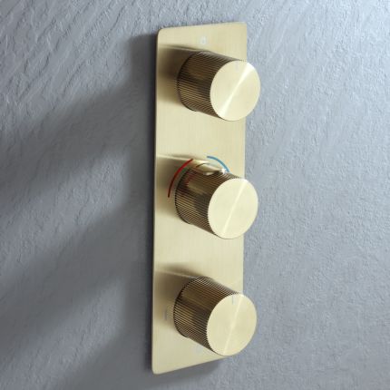 Mezclador de Ducha Termostático Moderno de 3 Salidas con Desviador - Disponible en Distintos Acabados - Lune