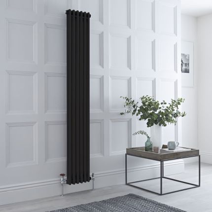 Radiador Tradicional Doble Vertical Negro - Disponible en Distintas Medidas y con Pies - Regent