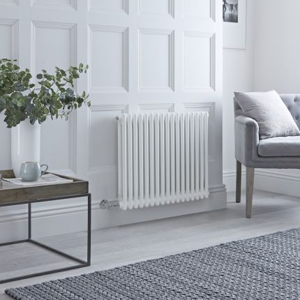 Radiador Eléctrico Tradicional Blanco Horizontal Columnas Dobles - Disponible en una Selección de Tamaños y con Termostato Wi-Fi - Regent