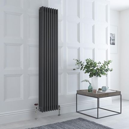 Radiador Tradicional Horizontal de 1800mm x 380mm en Antracita - Columnas Cuádruples - Regent