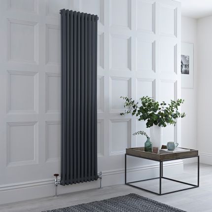 Radiador Vertical Antracita Tradicional con Columnas - 1800mm (Columnas Dobles) - Disponible en Distintas Medidas - Regent