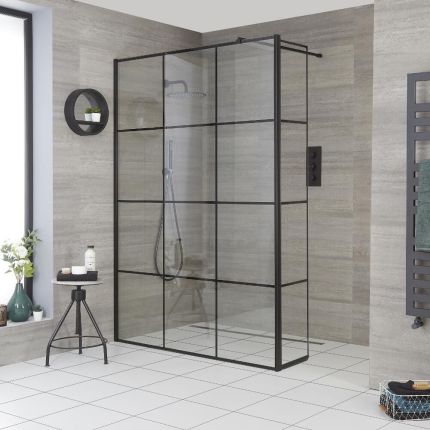 Mampara de Ducha para Ducha de Obra de 1950mm - Disponible en una Selección de Dimensiones y con Opción de Panel Antisalpicaduras con Bisagras - Barq