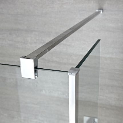 Mampara para Ducha de Obra de 1950mm – Disponible en una Selección de Dimensiones y con Opción de Panel Antisalpicaduras con Bisagras - Cromada - Disponible en Distintas Medidas - Portland