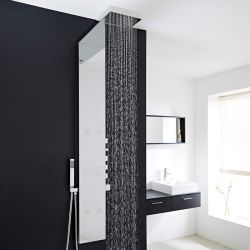 Panel de Ducha Termostático Hidromasaje Completo con Alcachofa a Cascada y Lluvia