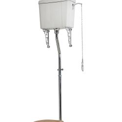 Kit con Tubo de Descarga para WC con Cisterna Alta - Cromado - Elizabeth
