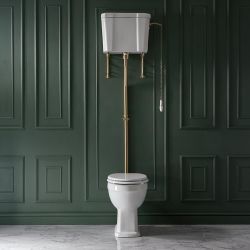 Conjunto Completo con WC y Cisterna Alta - Selección de Kit de Descarga y Tapa de WC - Richmond