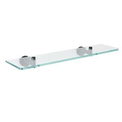 Repisa Mural de Vidrio para Cuarto de Baño con Soportes Murales de Color Negro Opaco - Nox