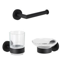 Conjunto de Accesorios de Baño de 3 Piezas con Acabado de Color Negro Opaco - Nox