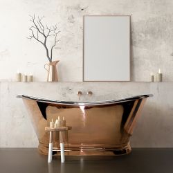 Bañera Exenta de Doble Extremo Tradicional - Cobre con Interior en Níquel - Selección de Tamaños - Sienna para Hudson Reed