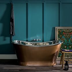 Bañera Exenta de Doble Extremo Tradicional - Cobre Antiguo con Interior en Níquel - Selección de Tamaños - Sienna para Hudson Reed