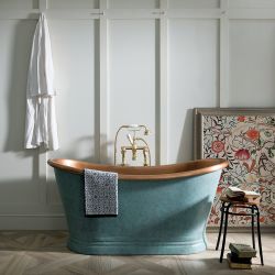 Bañera Exenta de Doble Extremo Tradicional - Cobre con Exterior Verdigris - Selección de Tamaños - Sienna para Hudson Reed