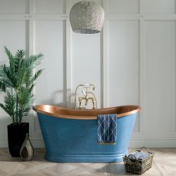 Bañera Exenta de Doble Extremo Tradicional - Cobre con Exterior con Pátina Azul  - Selección de Tamaños - Sienna para Hudson Reed