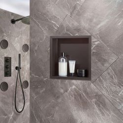 Hornacina de Ducha para Nicho de Pared  - 340mm - Estante de Ducha Cuadrado para Accesorios - Disponible en Distintos Acabados