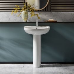 Lavabo Moderno con Pedestal de 450mm (1 Agujero para la Grifería) - Alma