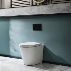 Inodoro WC Oval 460x360x565mm con Tapa de WC Soft Close - Alswear