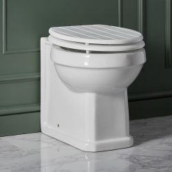 Inodoro Adosado Tradicional con Tapa para WC - Bisagras Disponibles en Distintos Acabados - Richmond