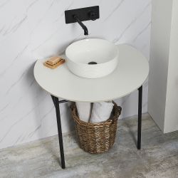Lavabo Consola Moderno Negro con Encimera - Disponible con Selección de Acabados y Lavabos - Nitido