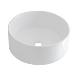 Lavabo Sobre Encimera Redondo de Cerámica 400x400mm con Grifo Mezclador Mural - Covelly