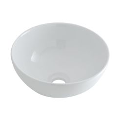 Lavabo Sobre Encimera Redondo de Cerámica 320x320mm con Mezclador de Lavabo Mural  - Ashbury