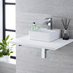Lavabo Suspendido Cuadrado de Cerámica 280x280mm - Halwell