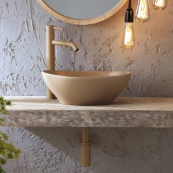 Lavabo Sobre Encimera Oval - 405mm x 330mm (Sin Agujeros para la Grifería) - Elements - Disponible en Distintos Acabados