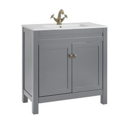 Mueble de Lavabo de 810mm Completo con Lavabo - Disponible con Manijas en Distintos Estilos y Acabados - Warwick