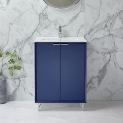 Mueble de Lavabo Moderno de Suelo - 610mm - Completo con Lavabo - Disponible con Distintas Manijas y Acabados - Edge